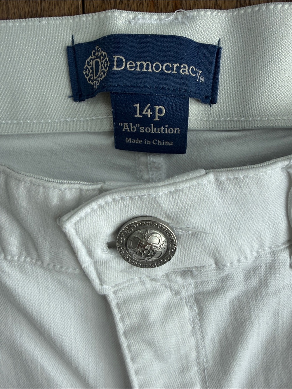 Democracy Ab'solution White High Rise Straight Leg Jeans 14P - Picture 2 of 8